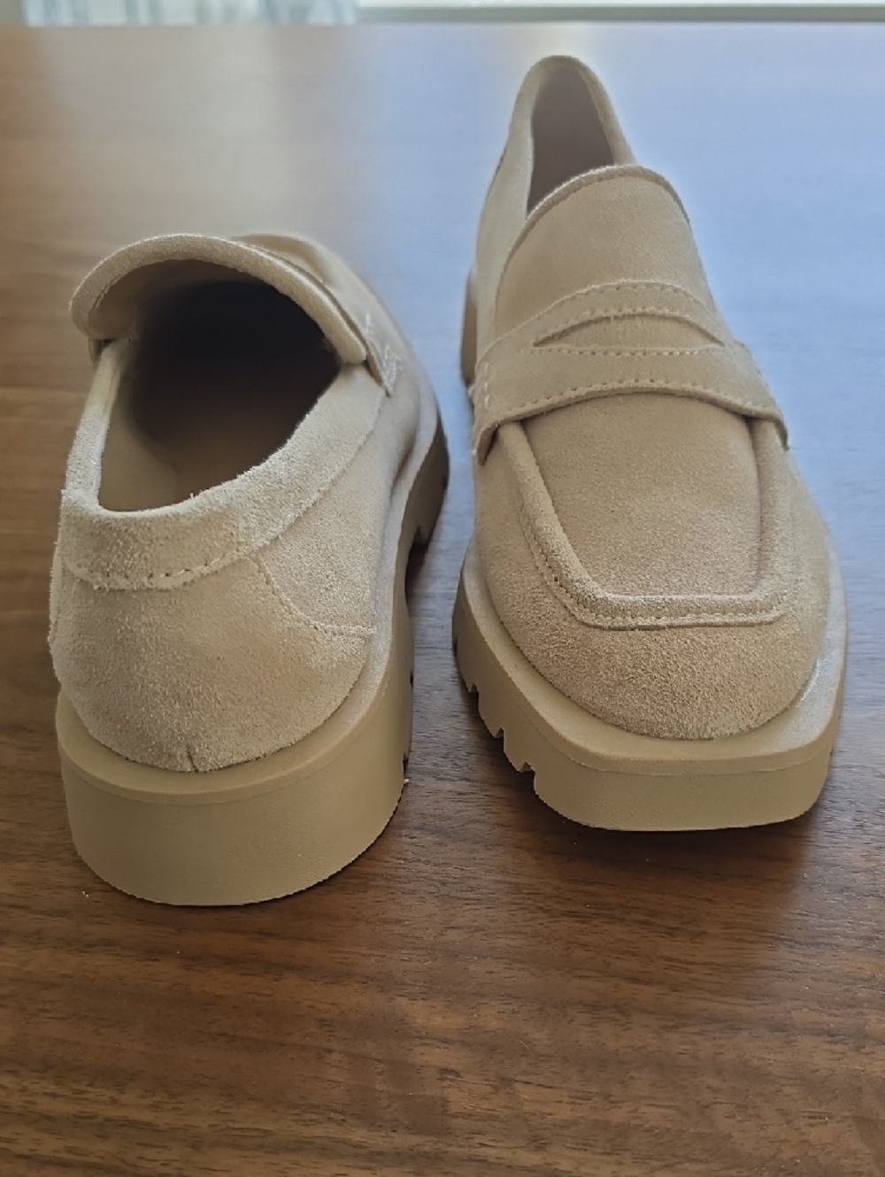 Dolce Vita Taupe Suede Penny Loafers - Picture 4 of 8
